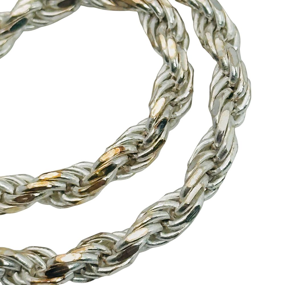 Lot 449: Signed Italy Sterling Rope Chain Bracelet