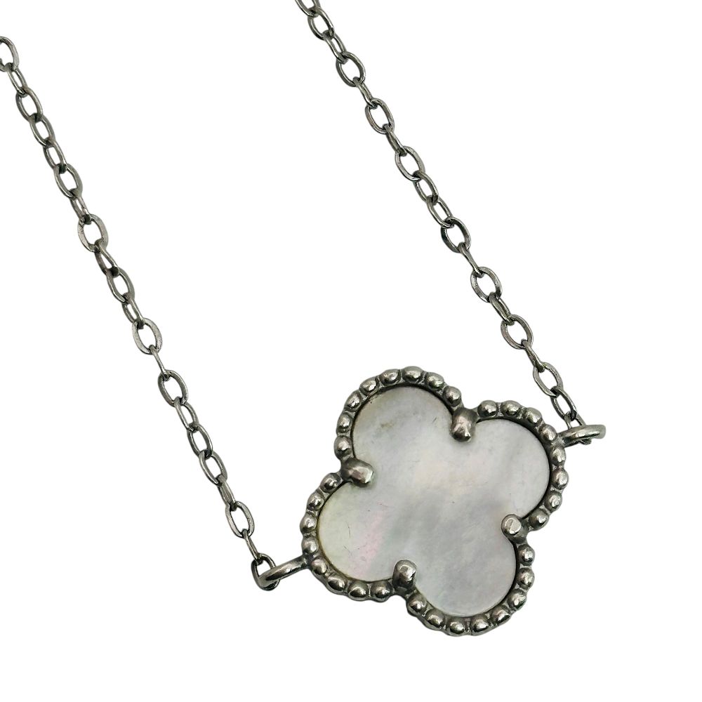 Lot 453: Sterling Mother Of Pearl Clover Bracelet