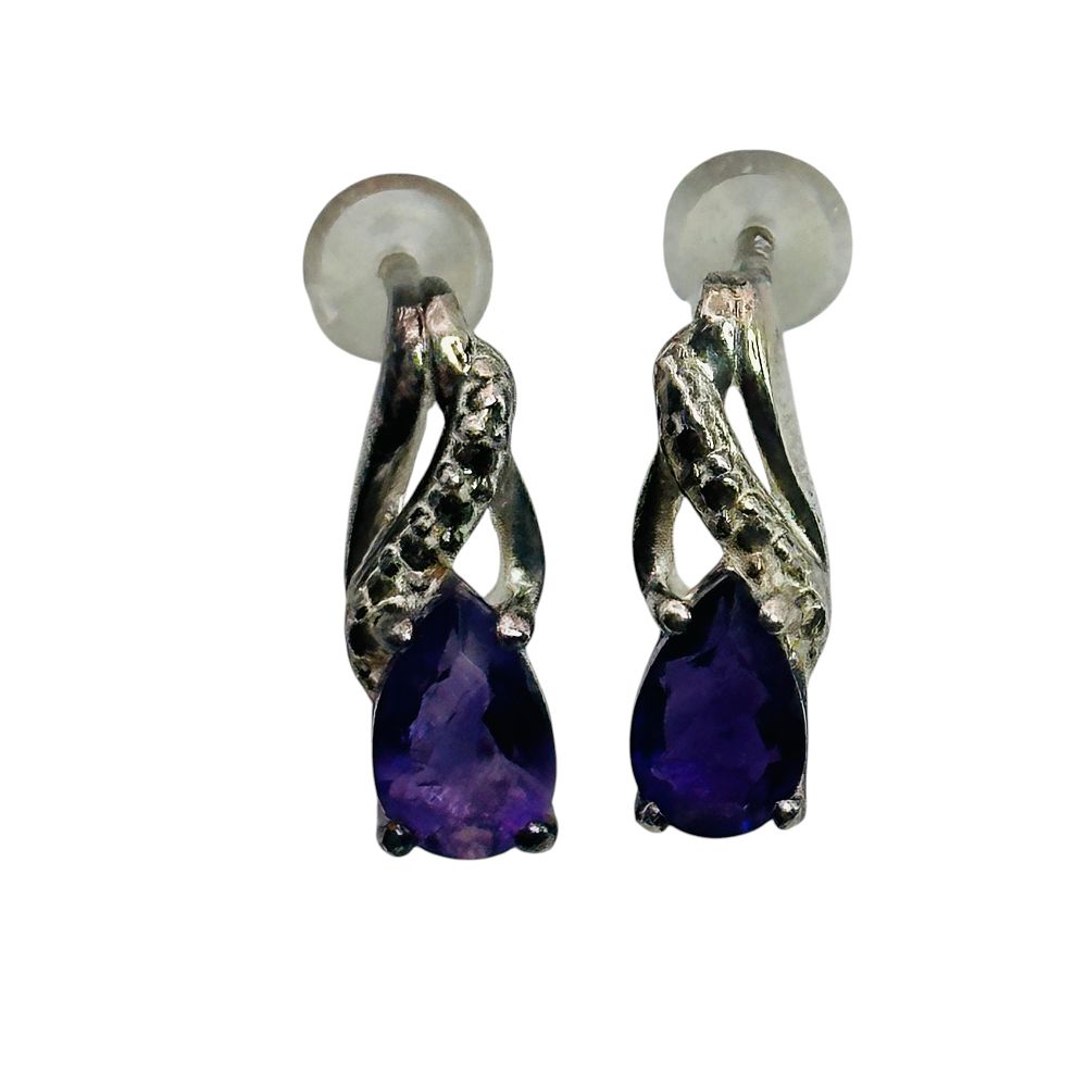 Lot 469: Djoy Sterling Amethyst Earrings