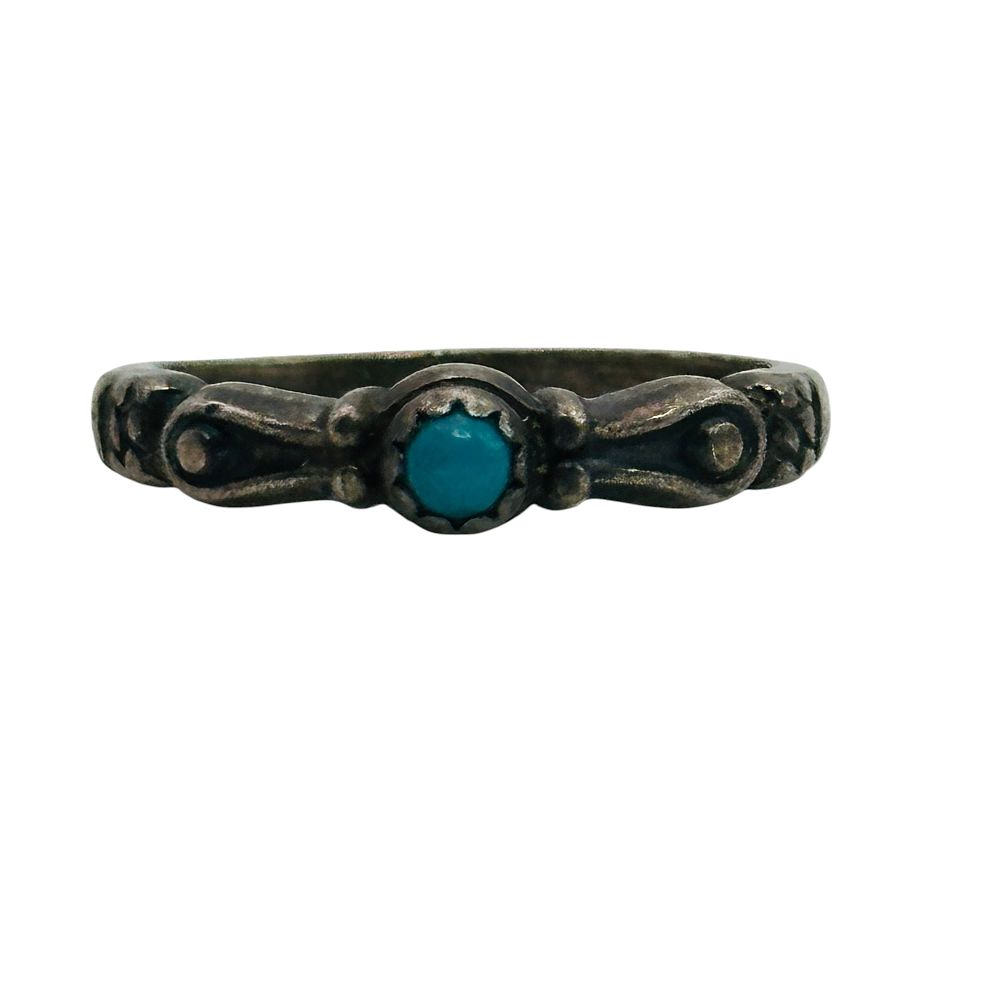 Lot 471: Southwest Sterling Turquoise Ring Sz 4