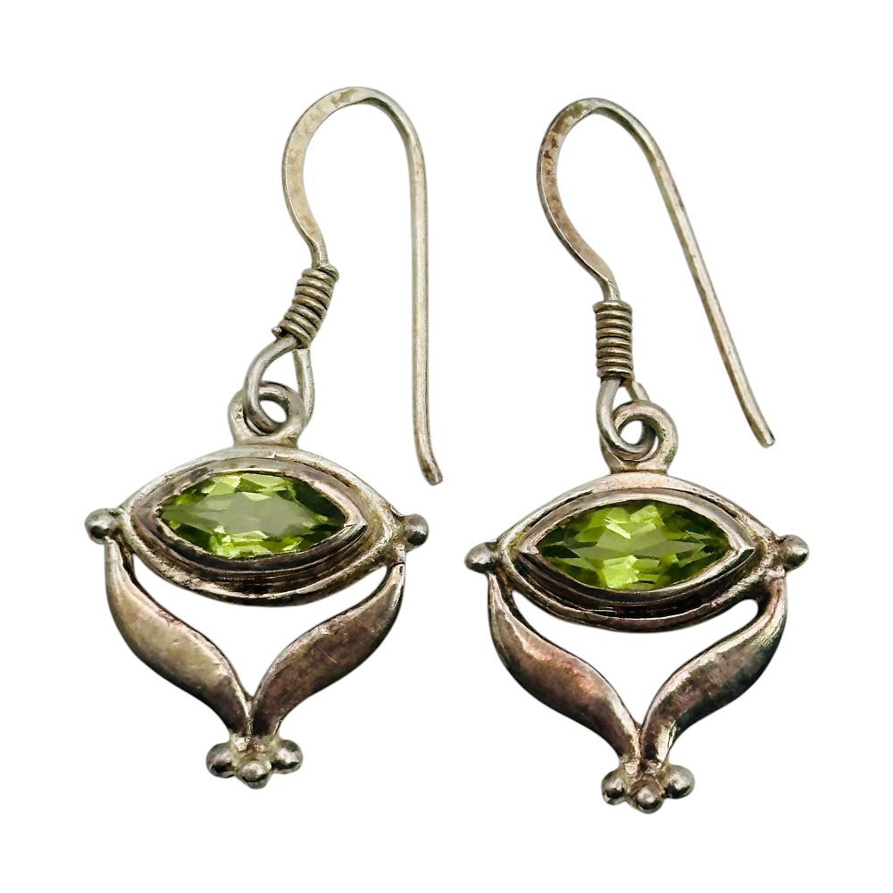 Lot 474: Sterling Peridot Earrings