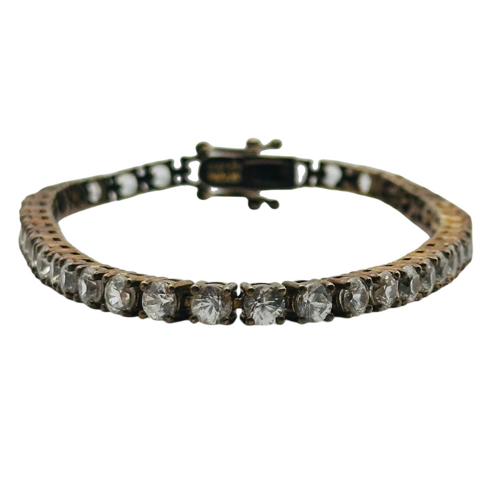 Lot 479: Sterling Topaz Tennis Bracelet