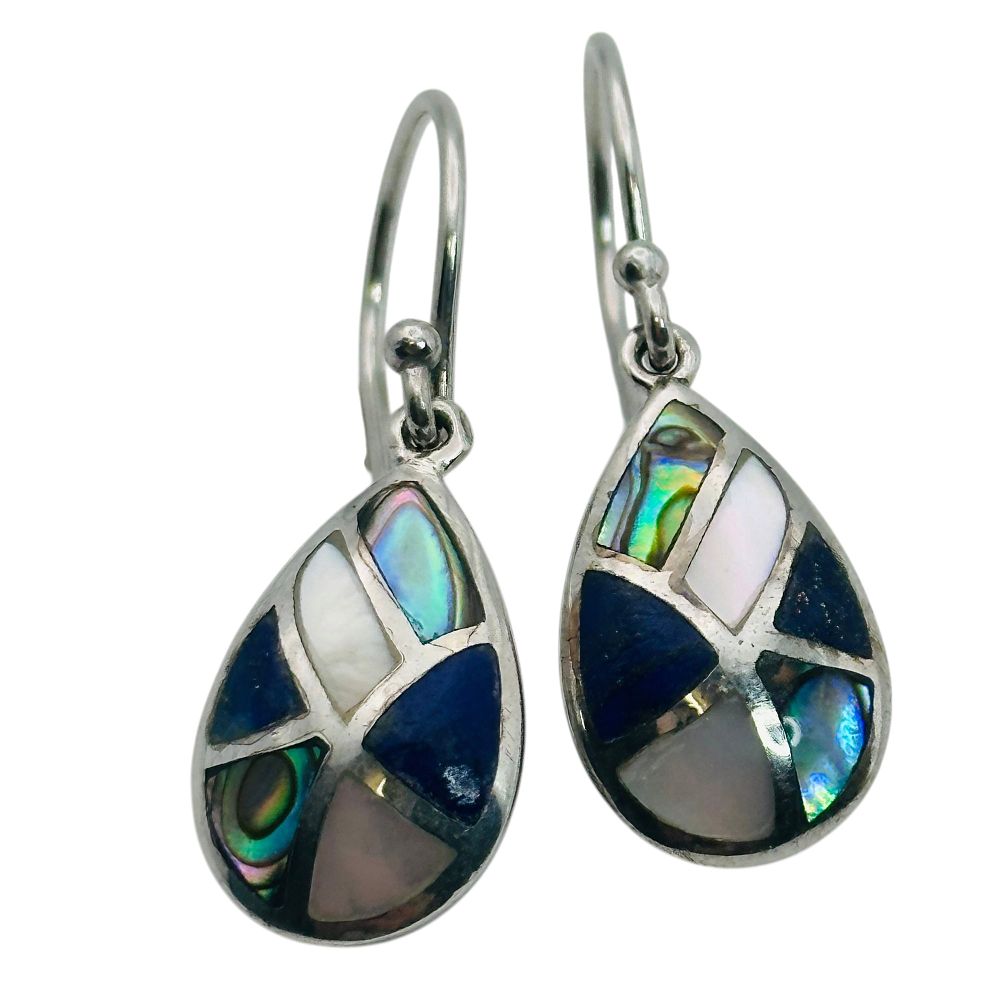 Lot 493: Sterling Multi-Stone Teardrop Earrings