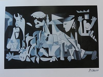 פיקסו - הדפס ליטוגרפי כ42 על 64 חתום בגלופה