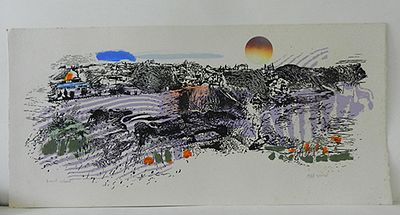 פיינגרש - ליטוגרפיה צבועה ידנית עי הצייר כ30 על 70