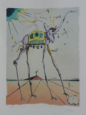 דאלי - הדפס ליטוגפי כ42 על 60 חתום בגלופה