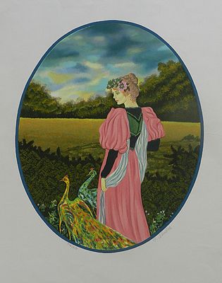 פיצחזדה - ליטוגרפיה נדירה חתומה עי הצייר כ30 על 40