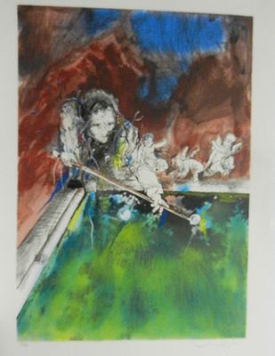 אורי ליפשיץ - ליטוגרפיה חתומה גדולה כ70 על 94