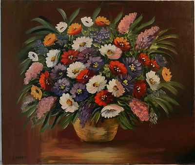 גרנות - מקור על בד חתום כ50 על 60