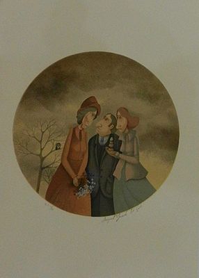 אביגייל יורש - ליטו מורלו חתומה עי הציירת כ30 על 30