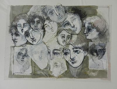 דורית דובינר - מקור על נייר מודבק לקרטון חתום כ45 על 55