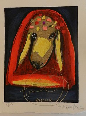 קדישמן - ליטוגרפיה חתומה עם הטבעת זהב כ25 40