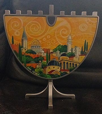 זואי סבר - מקור שמן על עץ מיוחד ונדיר כ28 על 28 מצורף צילום גב