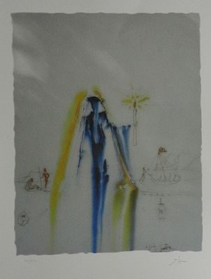 דאלי - הדפס ליטוגרפי כ42 על 60 חתום בגלופה