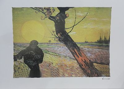 ואן גוך - הדפס ליטוגרפי כ42 על 60 חתום בגלופה
