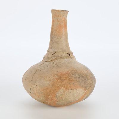 Caddoan Earthenware Water Bottle. Caddoan water earthenware water bottle or jar, ca. 1450-1600