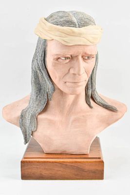 Edward J. Rohn Bust of Native American. Porcelain bust style sculpture by Edward J. Rohn