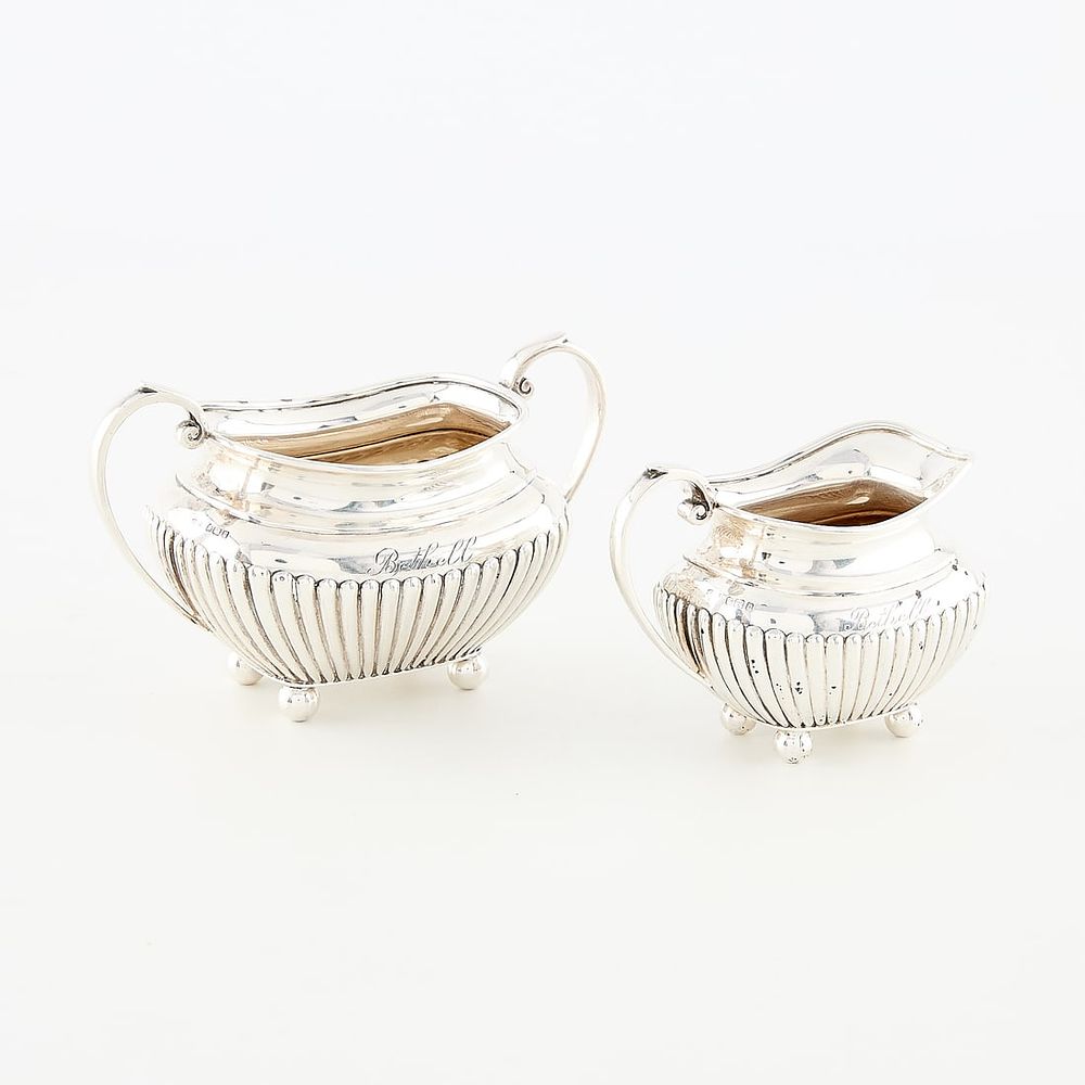 Dixon & Sons Sterling English Cream & Sugar Bowl. James Dixon &amp; Sons Ltd. English sterling 