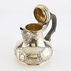 Lrg 19th c. Continental Sterling Silver Hot Water Pot. Large sterling silver hot water pot with Image - 2