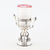 Victorian Silverplate & Glass Pickle Dish. Victorian silver plated mounted glass pickle dish. Image - 1