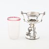 Victorian Silverplate & Glass Pickle Dish. Victorian silver plated mounted glass pickle dish. Image - 2