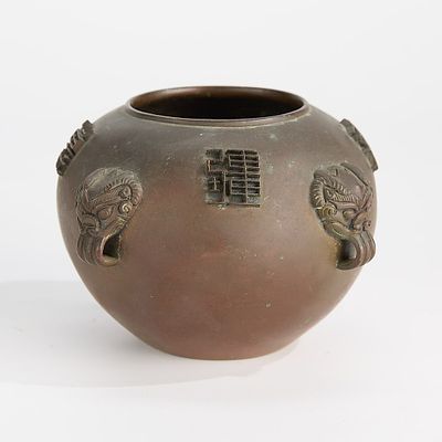 18th/19th c. Chinese Bronze Censer. Chinese bronze incense burner censer vessel, Qing dynasty 