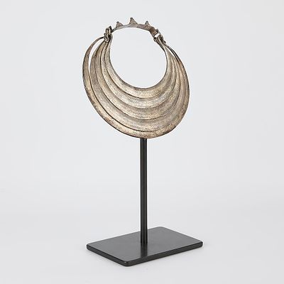 Miao Paktong Ceremonial Collar Necklace. Miao or Hmong paktong ceremonial neck ring collar 