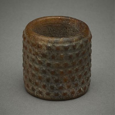 20th c. Chinese Brown Jade Archer's Ring. 20th century Chinese carved jade archer's ring. Carved 