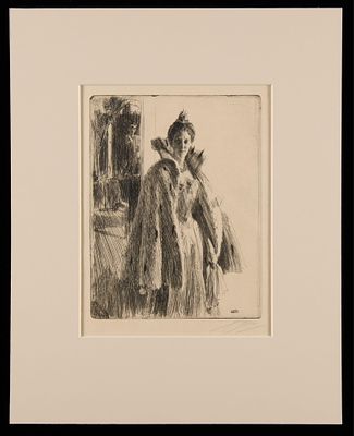 Anders Zorn "Princess Ingeborg of Sweden II" Print. Anders Zorn (Swedish, 1860-1920). Etching on 