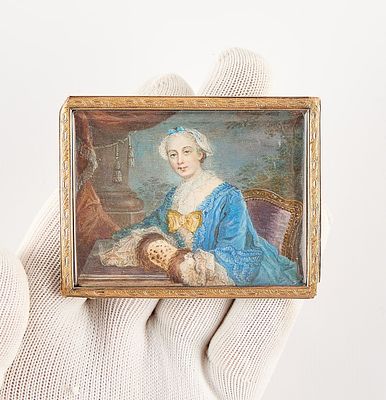 Madame du Barry Miniature Portrait. French miniature portrait depicting Madame du Barry. With a 