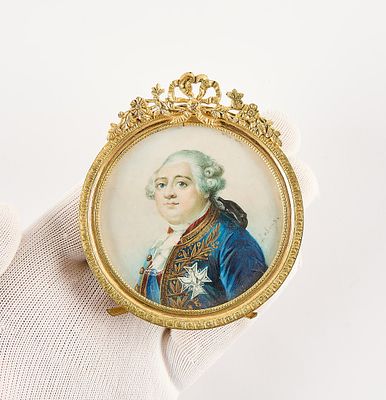 French Miniature Portrait of King Louis XVI. French miniature portrait of King Louis XVI. Signed 