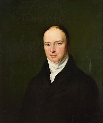 Mid-19th c. Portrait Oil Painting. Oil on canvas portrait painting depicting a well-dressed 