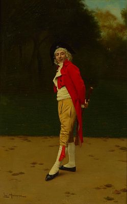 Leo Herrmann Portrait Painting. Leo Herrmann (French, 1853-1927). Oil on canvas painting 