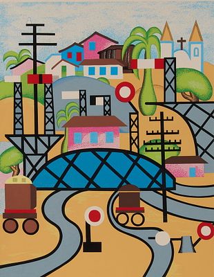 Tarsila do Amaral "EFCB" Serigraph 1972. Tarsila do Amaral (Brazilian, 1886-1973). Serigraph on 