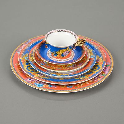 Set 6 Versace for Rosenthal "Primavera" Dishes. Versace for Rosenthal, Germany. Set of six 