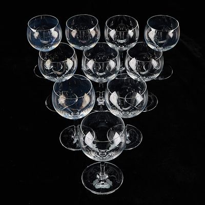 Set 10 Baccarat "Volnay" Wine Goblet Glasses. Baccarat, France. Set of ten "Volnay" pattern 