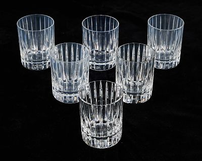 Set 6 Baccarat "Harmonie" Old Fashion Glasses. Baccarat, France. Set of six "Harmonie" pattern 