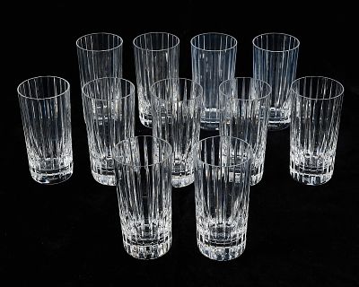11 Baccarat "Harmonie" Highball Tumbler Glasses. Baccarat, France. Set of 11 "Harmonie" pattern 