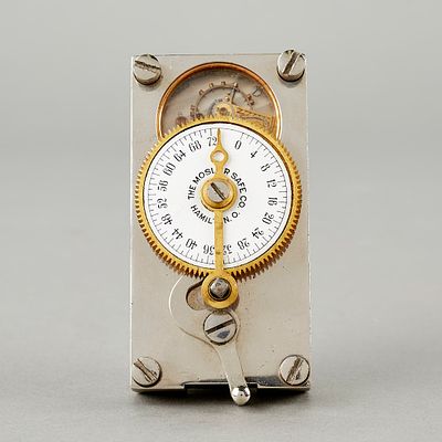 Late 19th c. Mosler Safe Co. Bank Vault Timer Lock. Mosler Safe Company, United States. Bank 