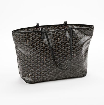 Goyard Black Artois MM Bag. Goyard Artois MM bag in black Goyardine canvas & chevroches calfskin 