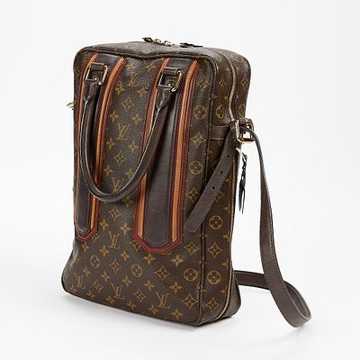 Louis Vuitton Bequia Mirage Porte Document, circa 2007. In brown LV monogram with leather work 