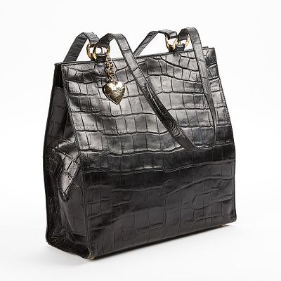 Vintage Yves Saint Laurent Shoulder Bag. Yves Saint Laurent top handle vintage bag. In crocodile 