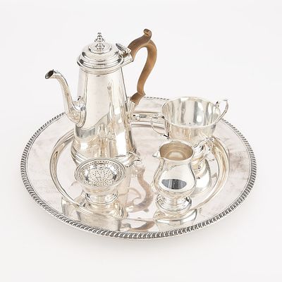 5 American Sterling Silver Tea Vessels - 63.19 ozt. Group of five American sterling silver tea 