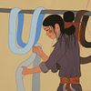 Beatien Yazz Mother & Daughter Gouache Painting. Beatien "Jimmy Toddy" Yazz (Navajo, 1928-2021). Image - 2