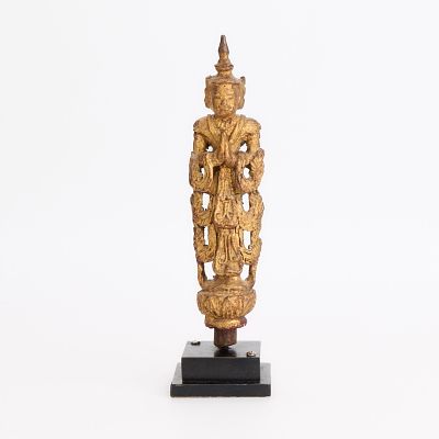 Southeast Asian Giltwood Buddha Temple Figure. Southeast Asian Thai or Burmese gilt and 