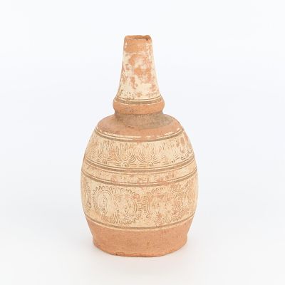 Lamphun Late Haripunchi Nam Ton Earthenware Jar. Lamphun ware (Late Haripunchi) bottle or jar 