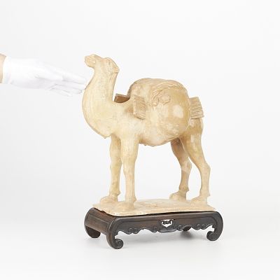 Large Chinese Tang Dynasty Bactrian Camel Figure. Large Chinese Tang dynasty ceramic pottery 