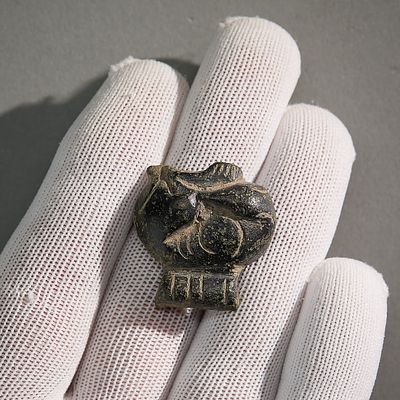 Ancient Mongolian Ordos Bronze Dog Brooch. Ancient Chinese Mongolian Ordos bronze brooch in the 