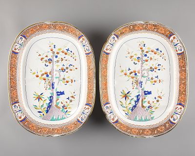 Pr Spode "Tree of Life" Porcelain Meat Trays 20". Spode, England. Pair of pattern 282 "Tree of 