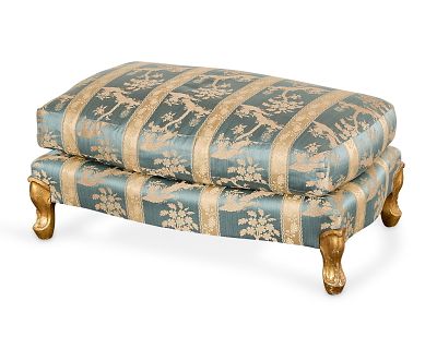 Louis XV Upholstered Tabouret Ottoman. Louis XV tabouret, stool, or ottoman with floral 